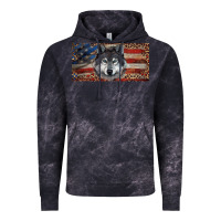 Cloud Black Wolf with american flag and leopard Vintage Hoodie - RanaPortraitStore