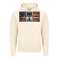 Vintage Artic Wolf with american flag and leopard Vintage Hoodie - RanaPortraitStore