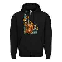 Black idaho map long haired cow Zipper Hoodie - Jasminsmagicworld