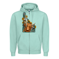 Seafoam idaho map long haired cow Zipper Hoodie - Jasminsmagicworld