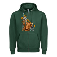 Sports Green idaho map long haired cow Zipper Hoodie - Jasminsmagicworld