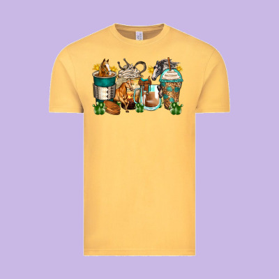 Horses Coffee Cups Vintage Tee Designed By Zillion Design Studio