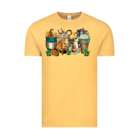 Vintage Mustard horses coffee cups Vintage Tee - Zillion Design Studio