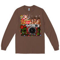Chestnut Christmas Santa Vintage Camera Long Sleeve Tee - FaDigitalArtStudio