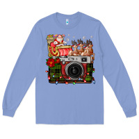 Colony Blue Christmas Santa Vintage Camera Long Sleeve Tee - FaDigitalArtStudio