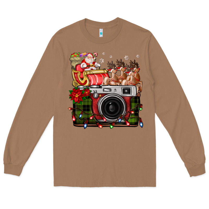 Christmas Santa Vintage Camera Long Sleeve Tee by FaDigitalArtStudio | Teevron