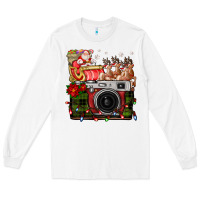 White Christmas Santa Vintage Camera Long Sleeve Tee - FaDigitalArtStudio
