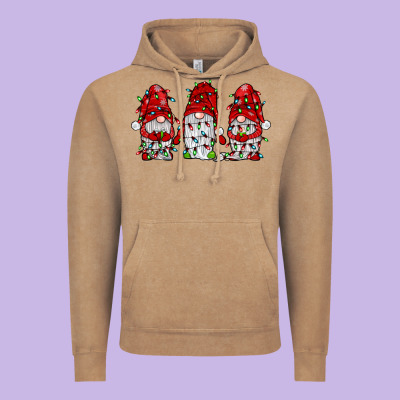 Gnome With Christmas Lights Vintage Hoodie Designed By Jahusdesignshop