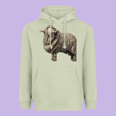 Merino Wool Sheep Heavyweight Hoodie Designed By Lillyallendesigns