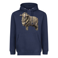 Navy merino wool sheep Heavyweight Hoodie - LillyAllenDesigns