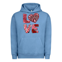 Pigment Pebble Blue love with pink gemstone Urban Hoodie - RanaPortraitStore