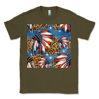 Army Green 4th of july indian headdress seamless pattern Classic Tee - HRA Design Shop