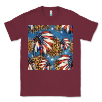 Burgundy 4th of july indian headdress seamless pattern Classic Tee - HRA Design Shop
