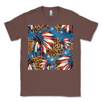 Chestnut 4th of july indian headdress seamless pattern Classic Tee - HRA Design Shop