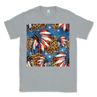 Heather Grey 4th of july indian headdress seamless pattern Classic Tee - HRA Design Shop
