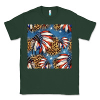 Sports Green 4th of july indian headdress seamless pattern Classic Tee - HRA Design Shop