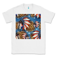 White 4th of july indian headdress seamless pattern Classic Tee - HRA Design Shop