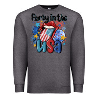 Charcoal Heather party in the usa Premium Sweatshirt - MaliasSmallBusiness