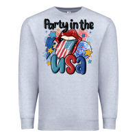 Heather Grey party in the usa Premium Sweatshirt - MaliasSmallBusiness
