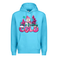 Ocean Blue im so freaking cold pink christmas snowman Premium Hoodie - MaliasSmallBusiness