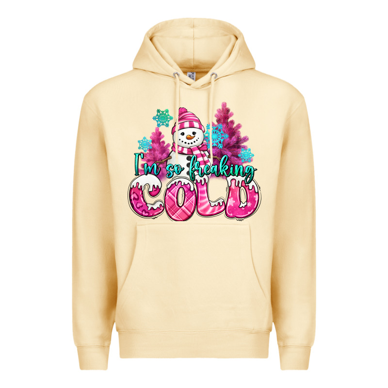 Im So Freaking Cold Pink Christmas Snowman Premium Hoodie by MaliasSmallBusiness | Teevron