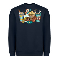 Navy english bulldog coffee cups Heavyweight Sweatshirt - Zillion Design Studio