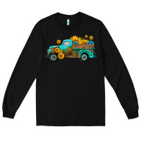Black farm truck with sunflower Long Sleeve Tee - HRA Design Shop
