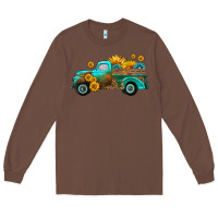Chestnut farm truck with sunflower Long Sleeve Tee - HRA Design Shop