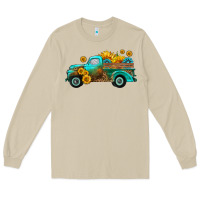 Mushroom farm truck with sunflower Long Sleeve Tee - HRA Design Shop