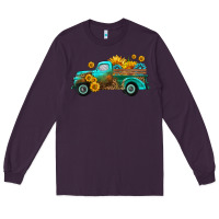 Plum farm truck with sunflower Long Sleeve Tee - HRA Design Shop