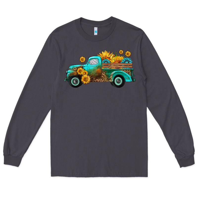 Farm Truck With Sunflower Long Sleeve Tee by HRA Design Shop | Teevron