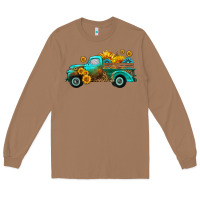 Toasted Coconut farm truck with sunflower Long Sleeve Tee - HRA Design Shop