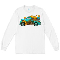 White farm truck with sunflower Long Sleeve Tee - HRA Design Shop