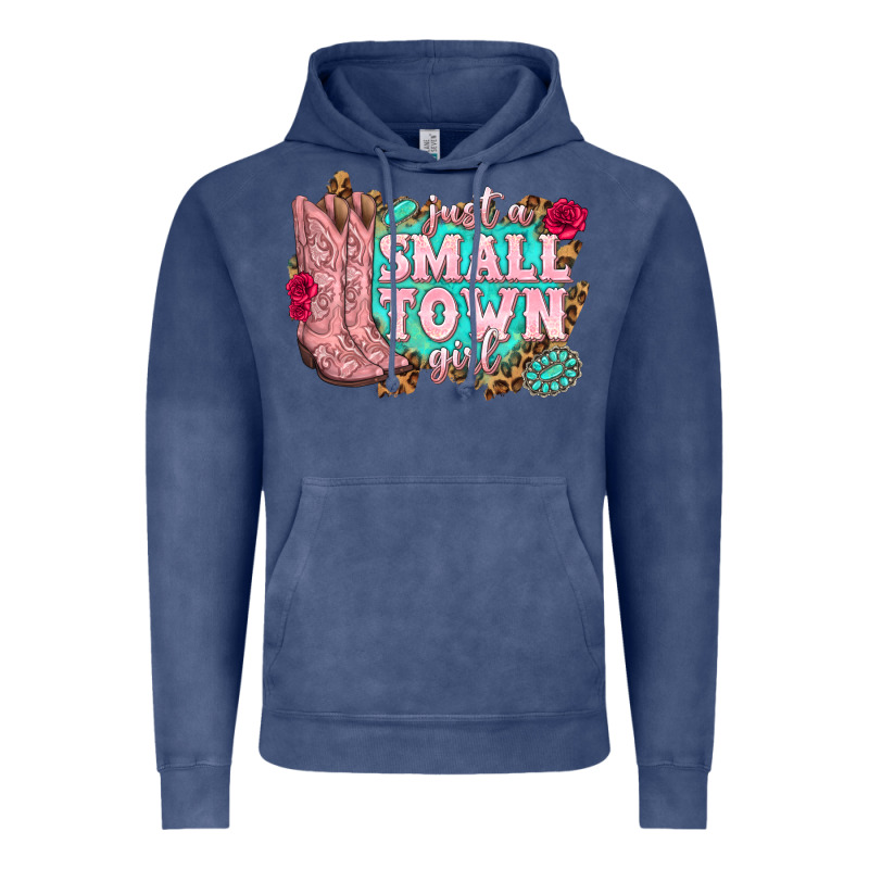 Just A Small Town Girl Cowgirl Boots Vintage Hoodie by texasbilliewilder | Teevron