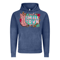 Vintage Denim just a small town girl cowgirl boots Vintage Hoodie - texasbilliewilder