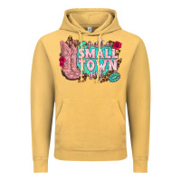 Vintage Mustard just a small town girl cowgirl boots Vintage Hoodie - texasbilliewilder