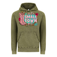 Vintage Olive just a small town girl cowgirl boots Vintage Hoodie - texasbilliewilder