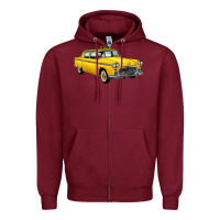 Burgundy taxi cab Zipper Hoodie - Artiststas