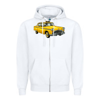 White taxi cab Zipper Hoodie - Artiststas