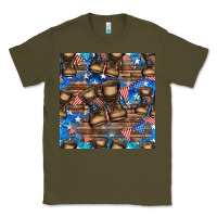 Army Green 4th of juky veteran boots seamless pattern Classic Tee - HRA Design Shop