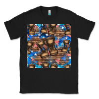 Black 4th of juky veteran boots seamless pattern Classic Tee - HRA Design Shop