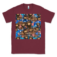Burgundy 4th of juky veteran boots seamless pattern Classic Tee - HRA Design Shop