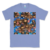 Colony Blue 4th of juky veteran boots seamless pattern Classic Tee - HRA Design Shop