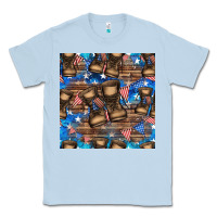 Dusty Blue 4th of juky veteran boots seamless pattern Classic Tee - HRA Design Shop