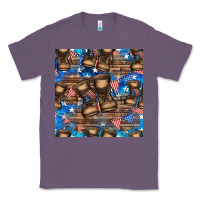 Lavender 4th of juky veteran boots seamless pattern Classic Tee - HRA Design Shop