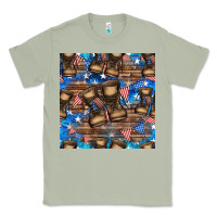 Matcha 4th of juky veteran boots seamless pattern Classic Tee - HRA Design Shop