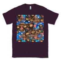 Plum 4th of juky veteran boots seamless pattern Classic Tee - HRA Design Shop