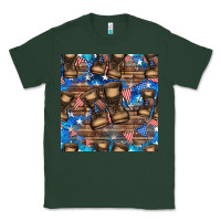 Sports Green 4th of juky veteran boots seamless pattern Classic Tee - HRA Design Shop