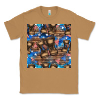 Toasted Coconut 4th of juky veteran boots seamless pattern Classic Tee - HRA Design Shop