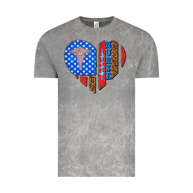 4th Of July Nurse Heart Flag Vintage Tee by texasbilliewilder | Teevron